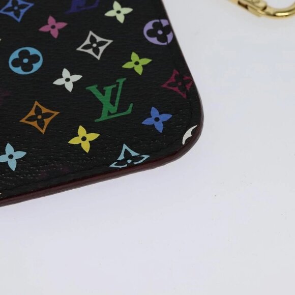LOUIS VUITTON Multicolor Pochette ClesNM Coin Purse Black M60279 LV Auth 142349 - Picture 4 of 16